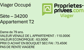 Appartement 25 m² en viager Sète (34200)