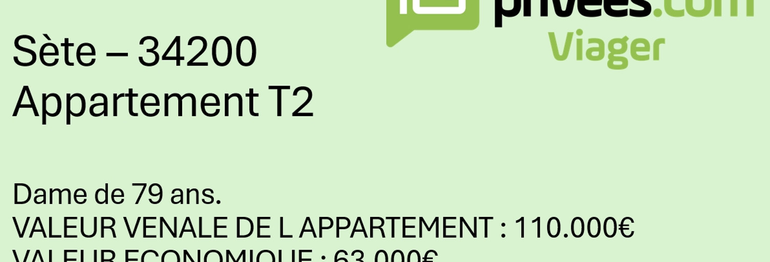 Appartement 25 m² en viager Sète (34200)