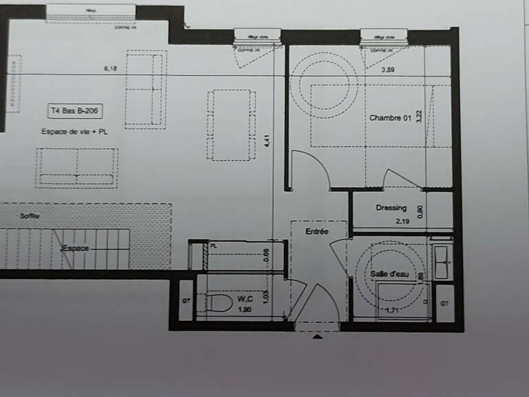 T4 duplex dernier étage  100,92 m2   Résidence neuve avec pr — photo 1