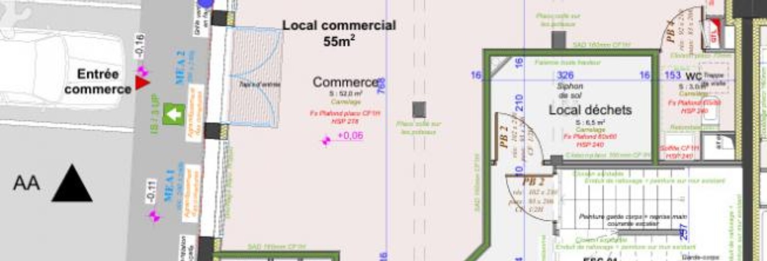 Commerce  55 m² à louer à Rodez (12000)