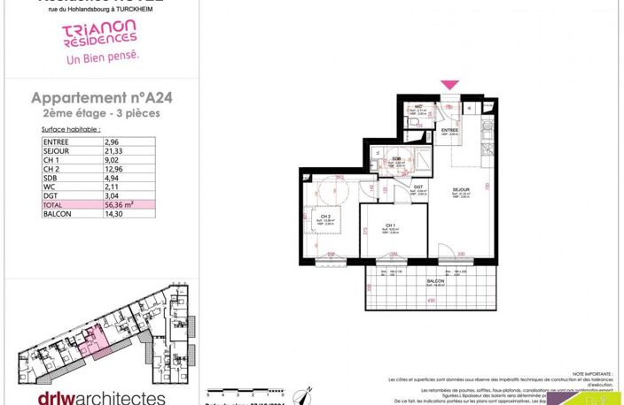 Appartement - 56.36m ² — photo 2