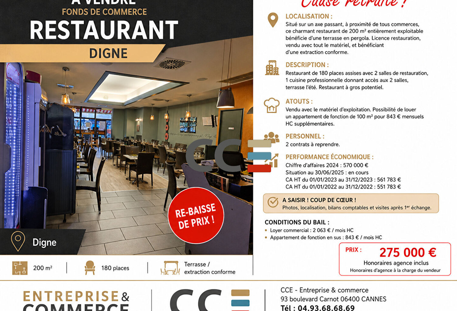 Fonds de commerce Restaurant Digne Les Bains — photo 1
