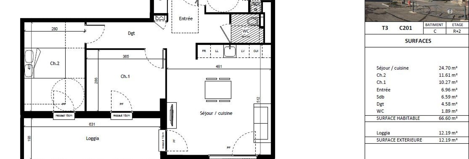 Appartement 3 Pièces 67 m² à louer à Bourgoin-Jallieu (38300)