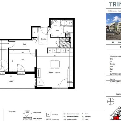 Appartement 3 pièces 865 €