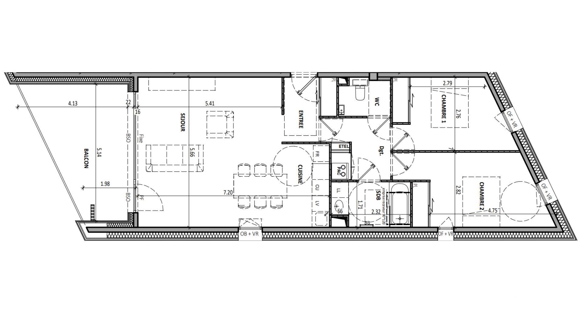 Aix-Les-Bains - 78m² - 3p. - 2ch.