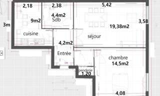 Appartement 2 Pièces 54 m² à vendre à Amiens (80000)