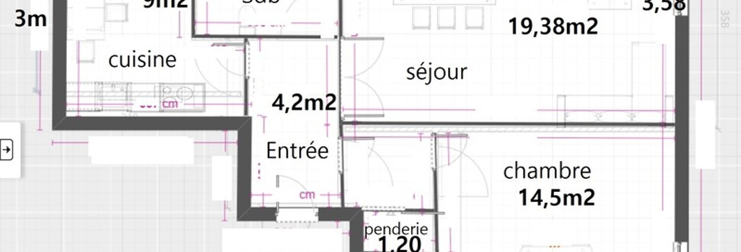 Appartement 2 Pièces 54 m² à vendre à Amiens (80000)