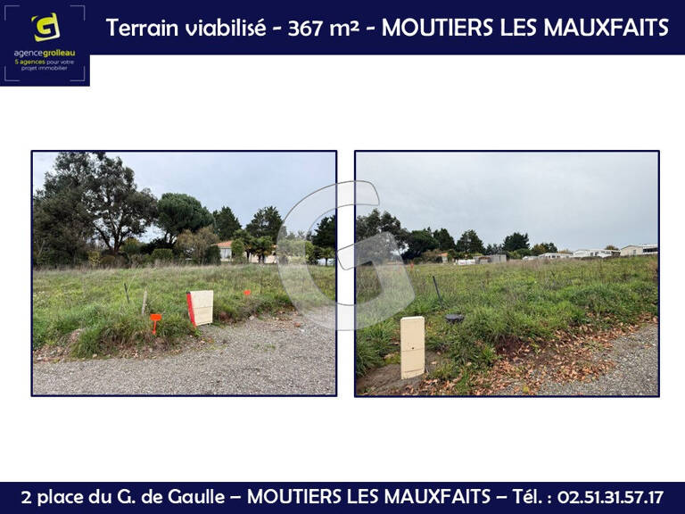 TERRAIN VIABILISE - 367 M² - A VENDRE - MOUTIERS LES MAUXFAITS — photo 1