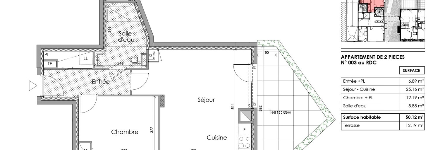Appartement 2 Pièces 49 m² à louer à Villeurbanne (69100)
