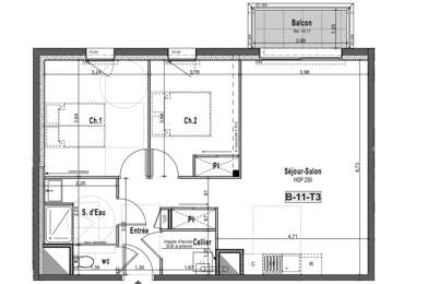 Appartement 3 pièces 307000 €
