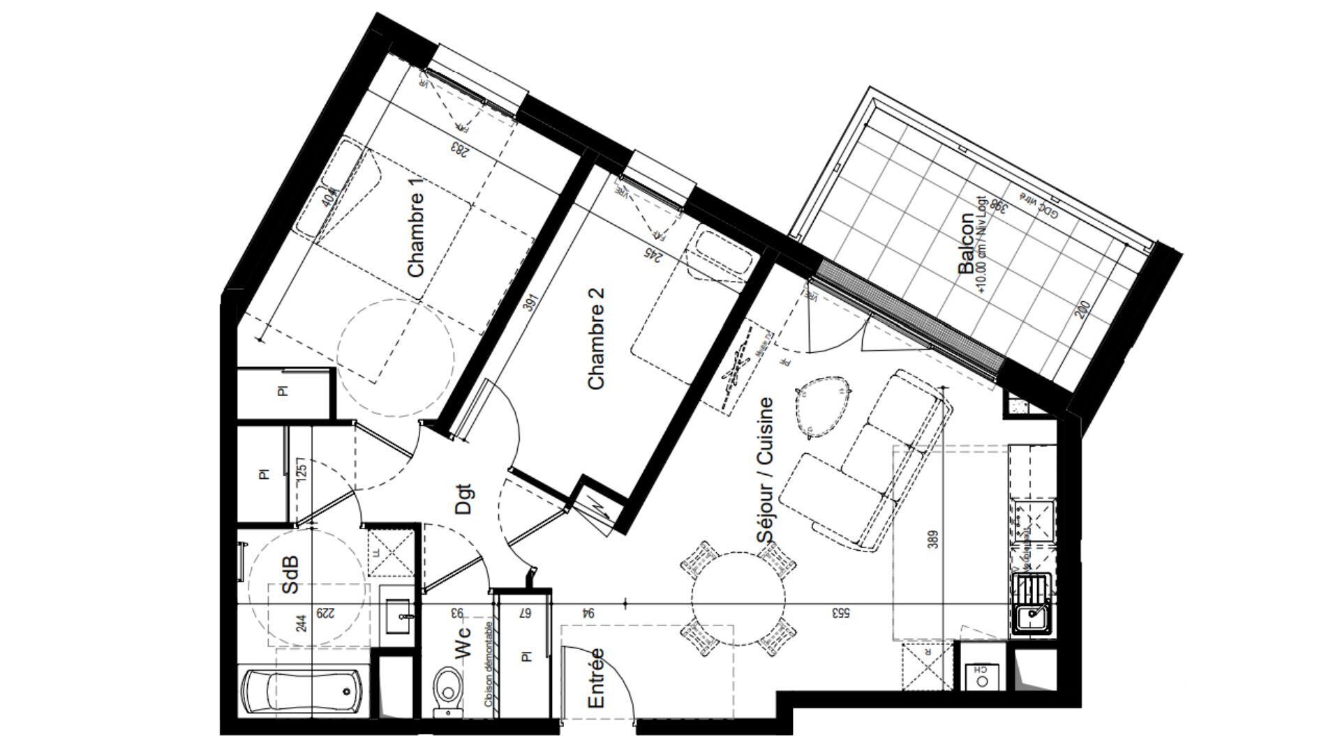 St-Malo - 61m² - 3p. - 2ch.