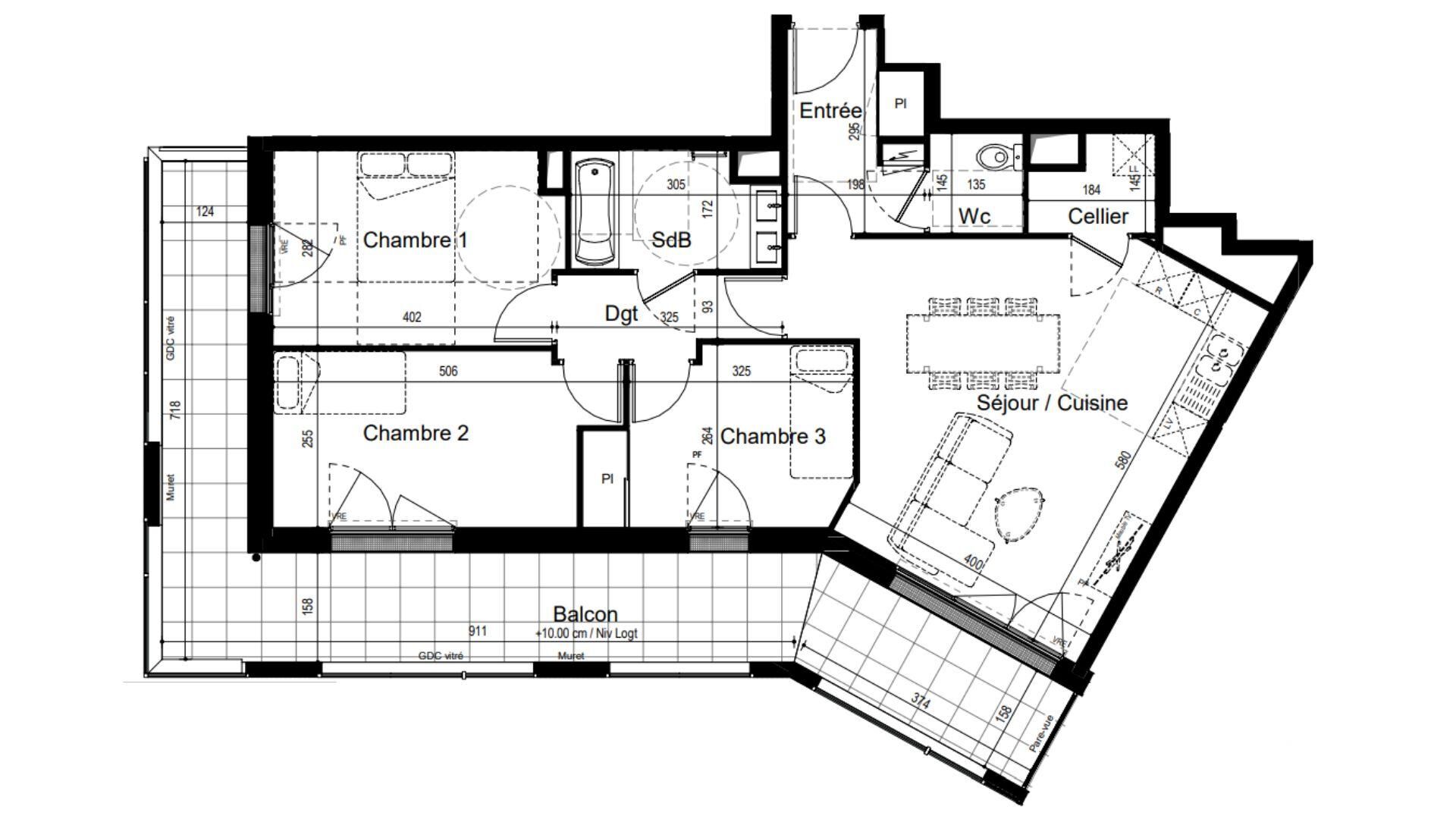 St-Malo - 77m² - 4p. - 3ch.