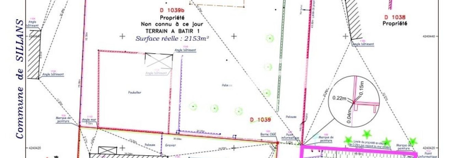 Terrain  599 m² à vendre à Sillans (38590)