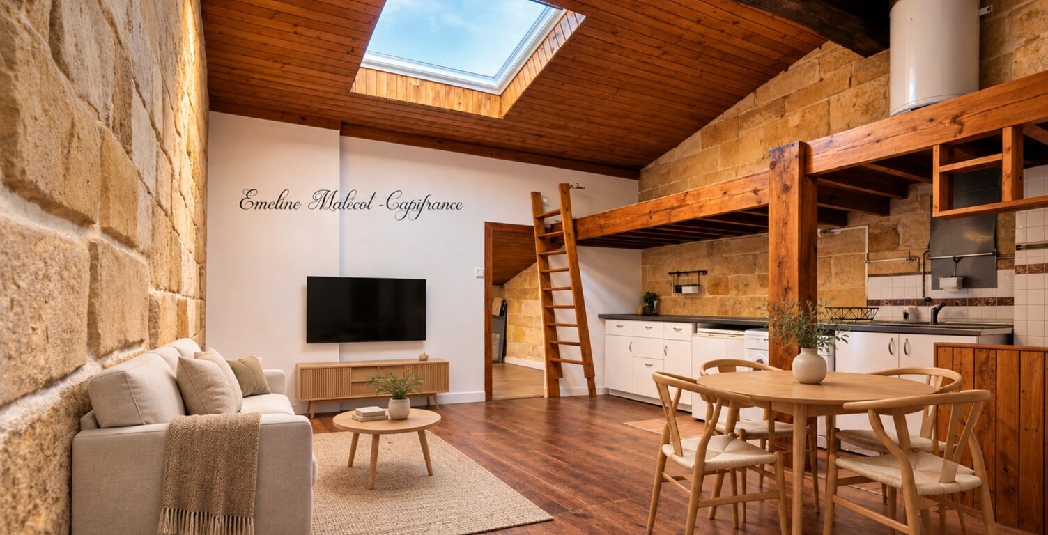 Bordeaux – T2 atypique dernier étage – 48,6 m² au sol – 169 000 € — photo 1
