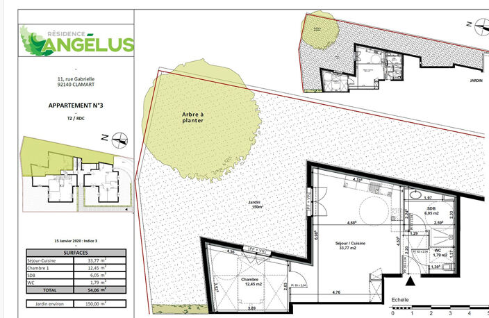 Appartement Clamart 2 pièce(s) 54 m2 — photo 4