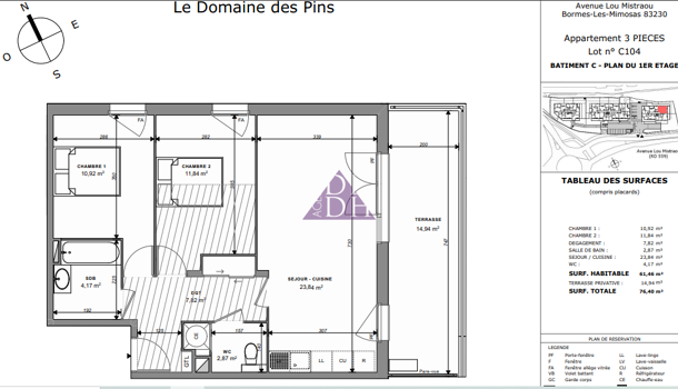 Appartement 3 pièces  à vendre Bormes-les-Mimosas 83230