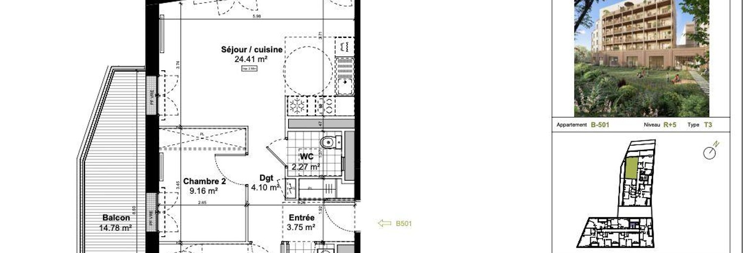 Appartement 3 Pièces 61 m² à vendre à Nantes (44000)