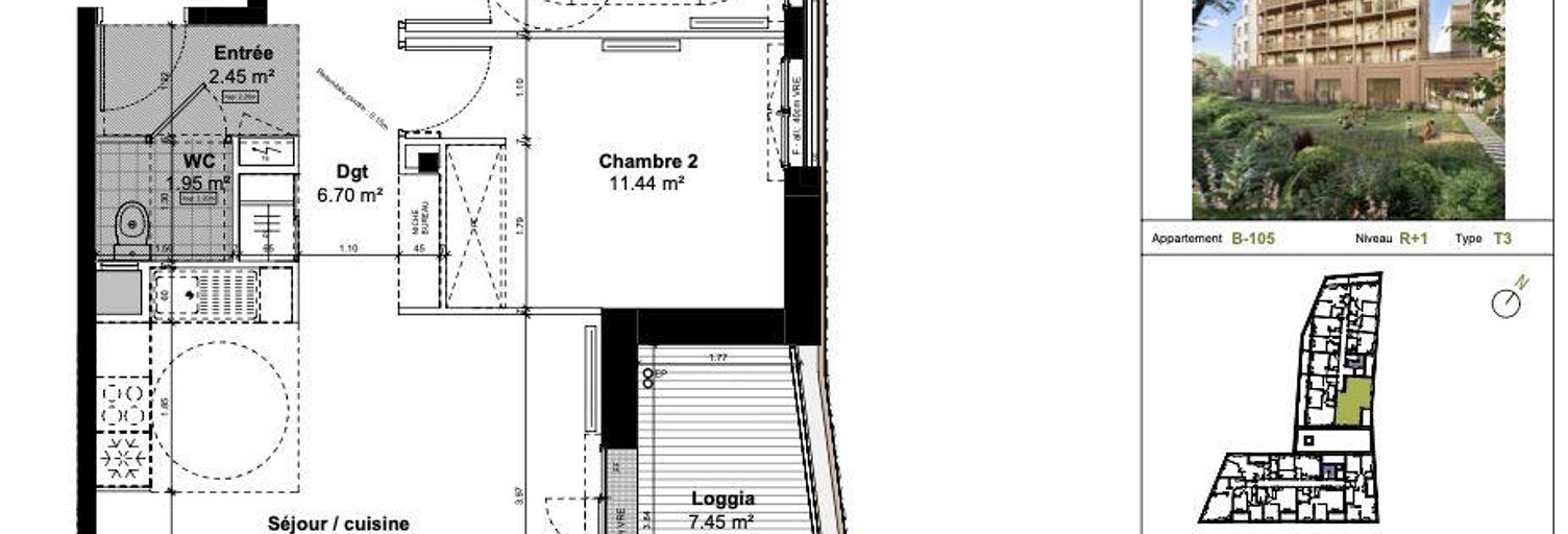 Appartement 3 Pièces 63 m² à vendre à Nantes (44000)