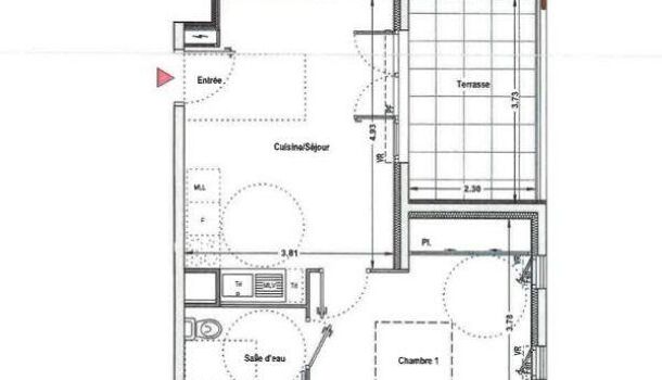 Appartement 2 pièces  à louer Marseille 14eme 13014