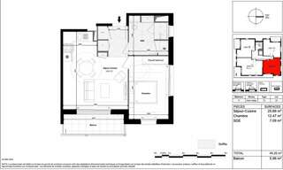 Appartement 2 Pièces 45 m² à vendre à Tours (37100)