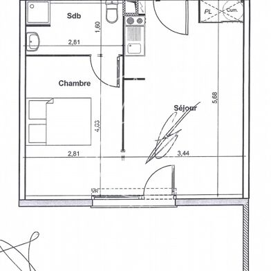 Appartement 2 pièces 100000 €