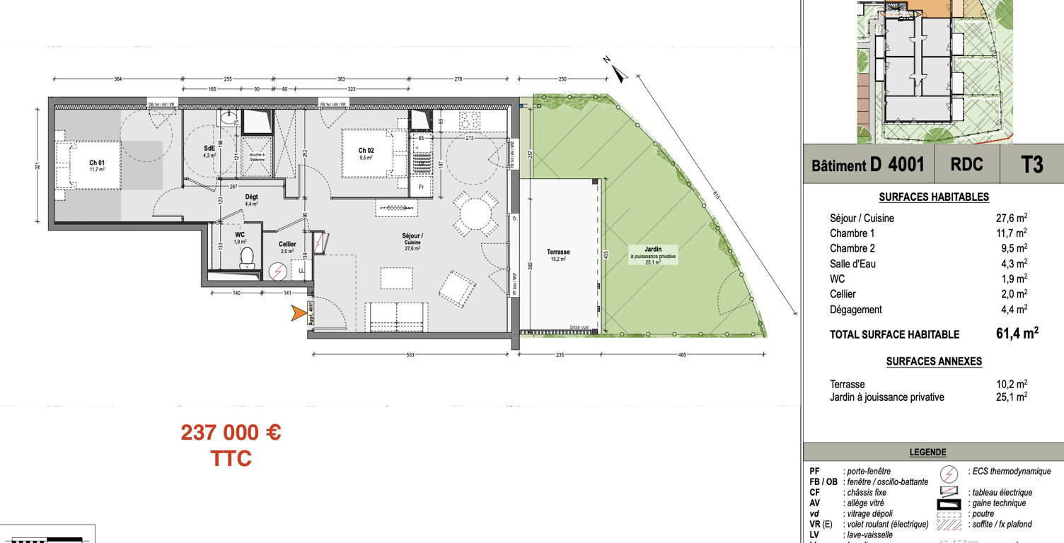A vendre - appartement neuf T3 — photo 1