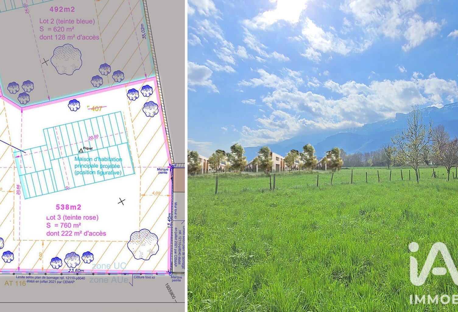 Vente Terrain à bâtir 760 m&sup2; — photo 1