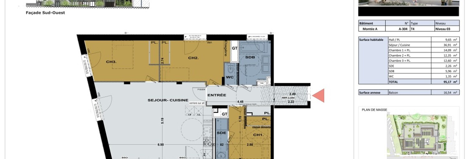 Appartement  95 m² à vendre à Meylan (38240)