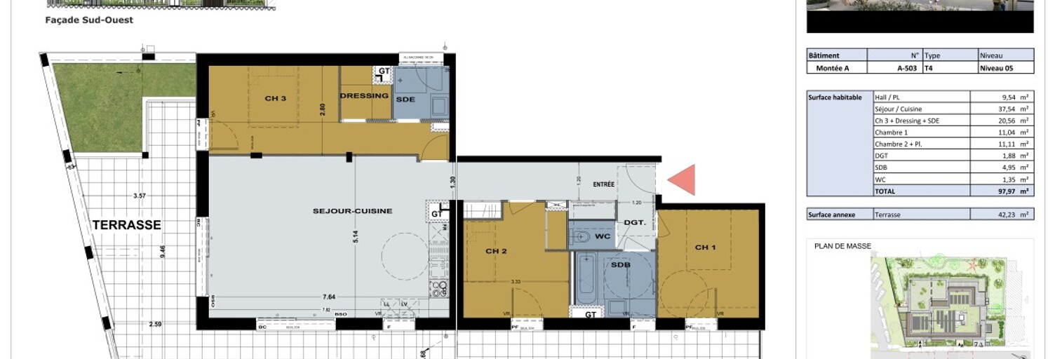 Appartement  98 m² à vendre à Meylan (38240)