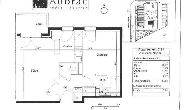 Appartement 2 pièces  à louer Rodez 12000