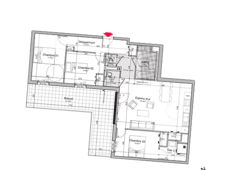 A LOUER T4 82 m² résidence neuve parking/terrasse — photo 1