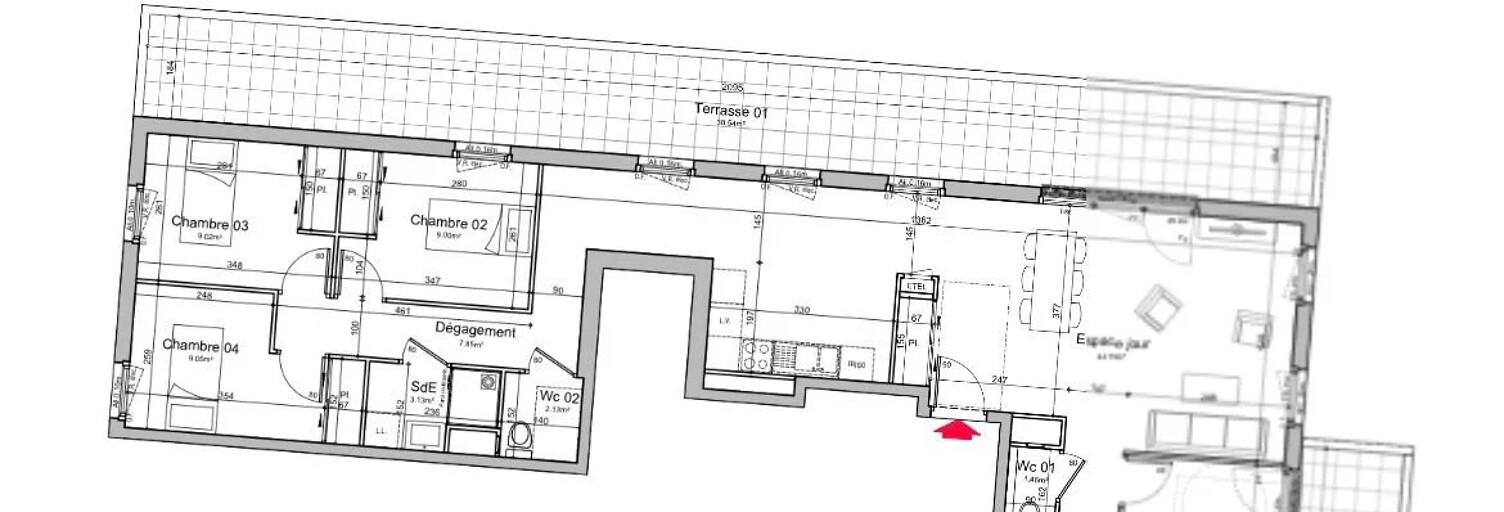 Appartement 5 Pièces 102 m² à louer à Chenôve (21300)