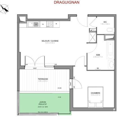 Appartement 2 pièces 197373 €