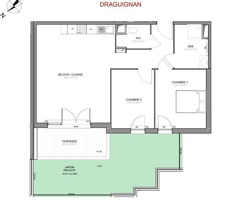 Draguignan - 66m² - 3p. - 2ch.