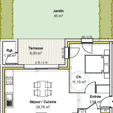 Appartement 2 pièces 182000 €