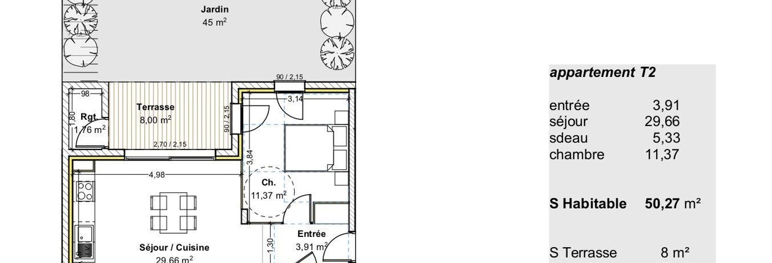 Appartement 2 Pièces 50 m² à vendre à Belleville-en-Beaujolais (69220)