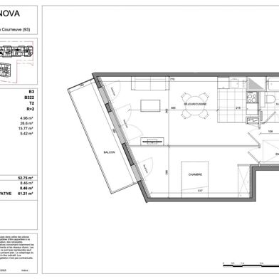 Appartement 2 pièces 280900 €