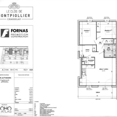 Appartement 3 pièces 854 €