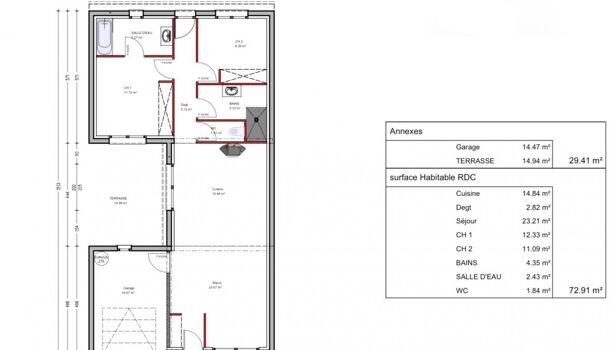 Villa / Maison 3 pièces  à vendre Thuir 66300
