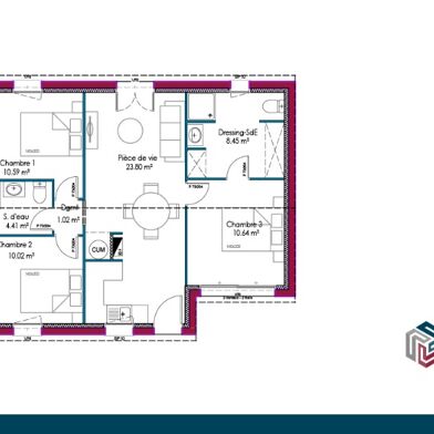 Maison 3 pièces 180000 €