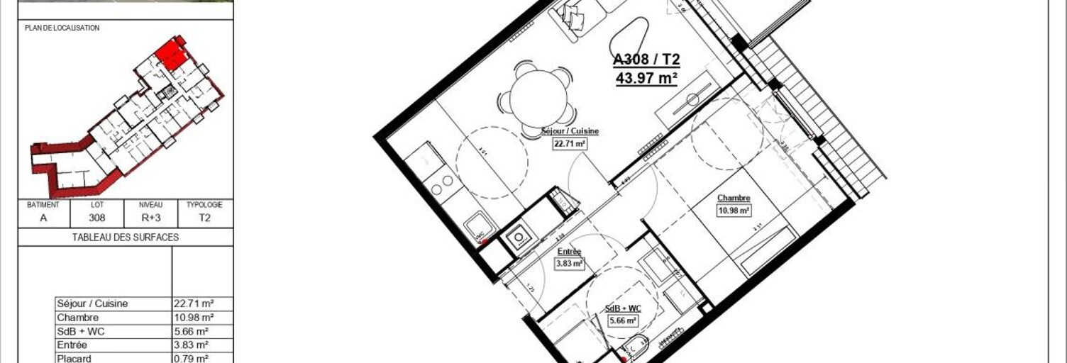 Appartement 2 Pièces 43 m² à louer à Linselles (59126)