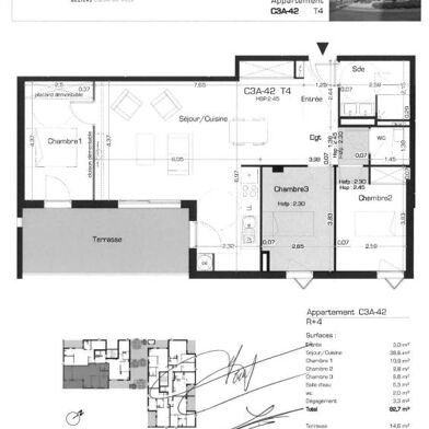 Appartement 2 pièces 1090 €