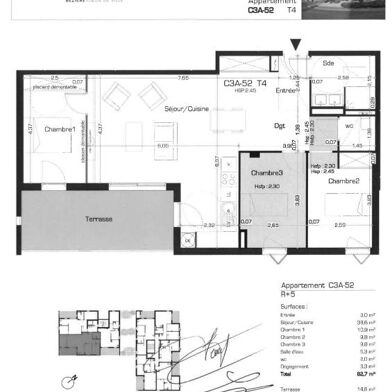 Appartement 2 pièces 1090 €