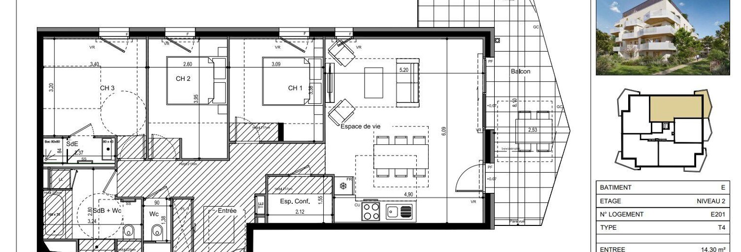 Appartement 4 Pièces 91 m² à vendre à Ville-la-Grand (74100)
