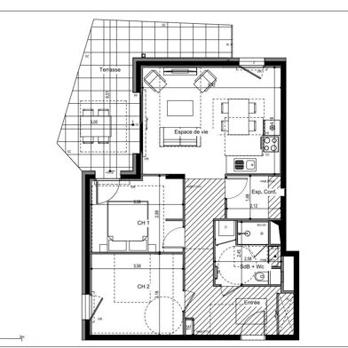 Appartement 3 pièces 405500 €