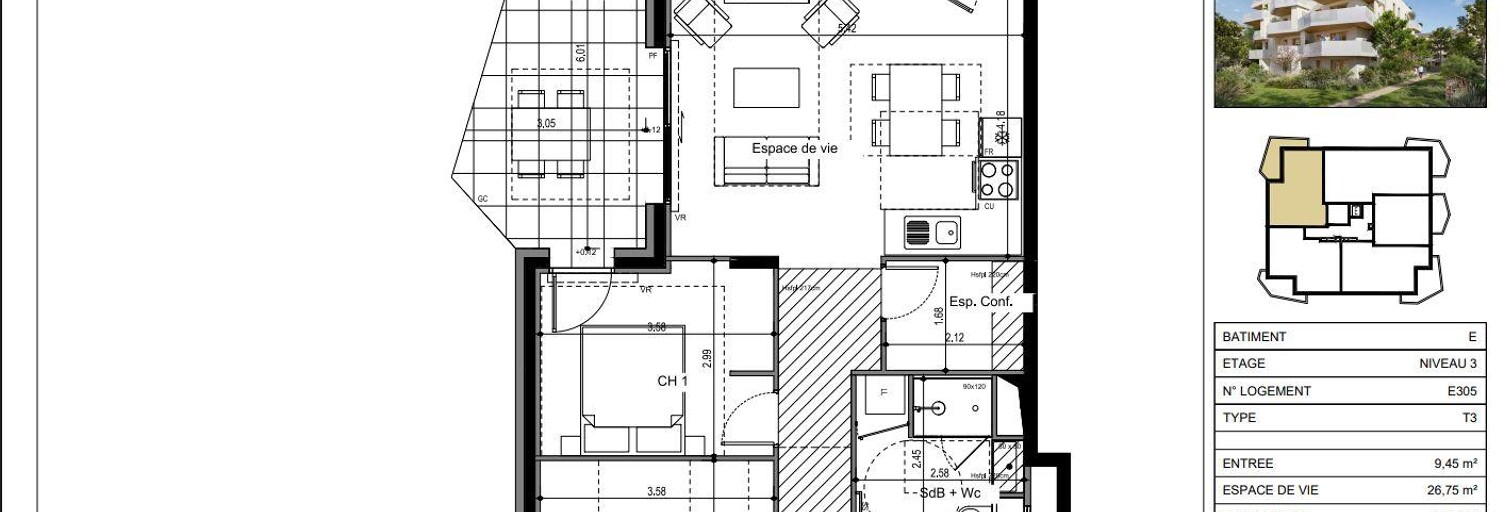 Appartement 3 Pièces 67 m² à vendre à Ville-la-Grand (74100)