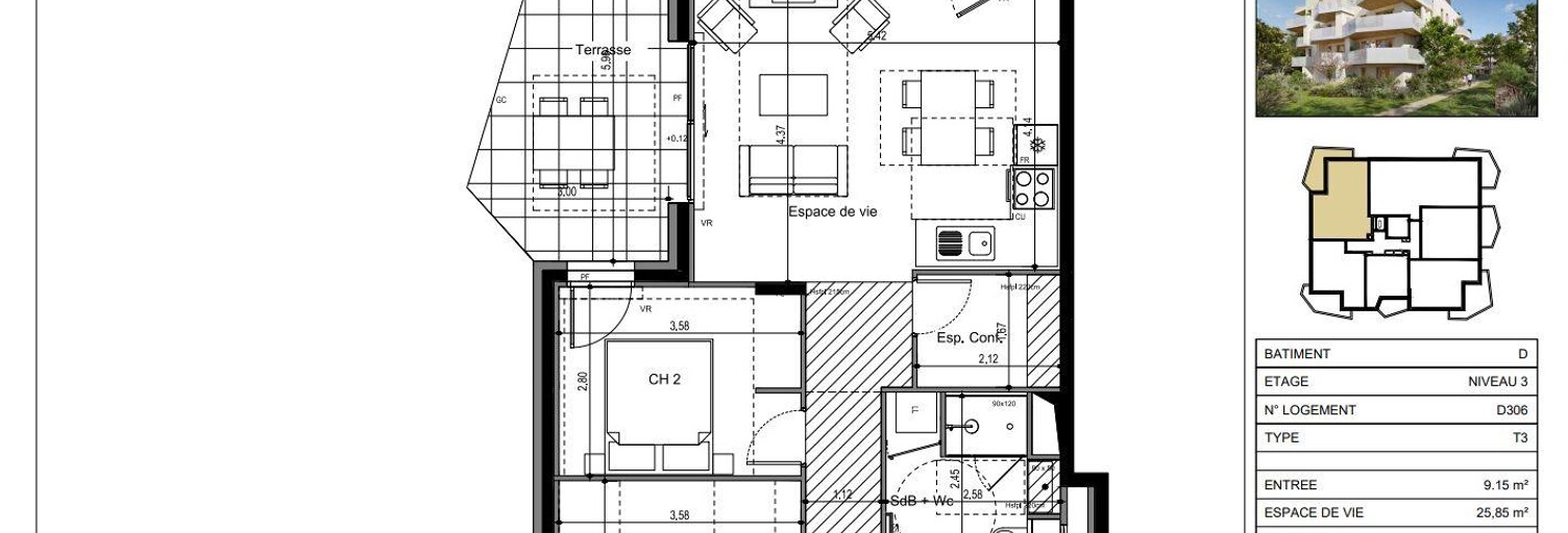Appartement 3 Pièces 65 m² à vendre à Ville-la-Grand (74100)