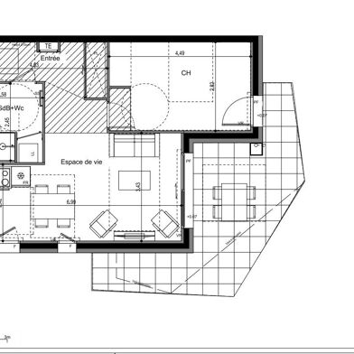 Appartement 2 pièces 272000 €