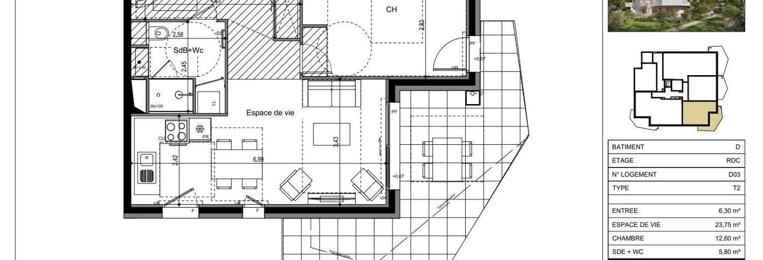 Appartement 2 Pièces 49 m² à vendre à Ville-la-Grand (74100)