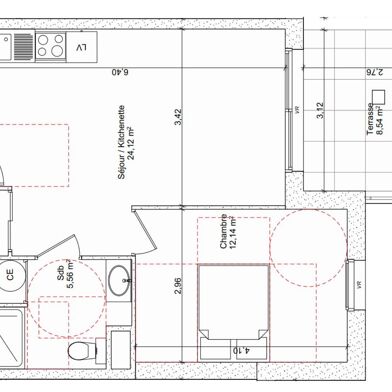 Appartement 2 pièces 244000 €